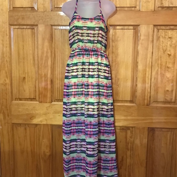 No Boundaries Tye Dye Floor Length Elastic Waist Sundress Small - Picture 3 of 15